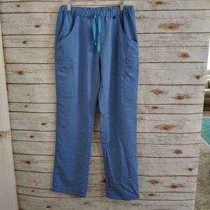 Figs Light Blue Scrub Cargo Pants Size Large Tall
